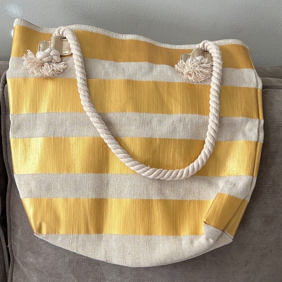 NWT Spartina 449 Mermaid Gold and Cream Tote - Picture 2 of 4